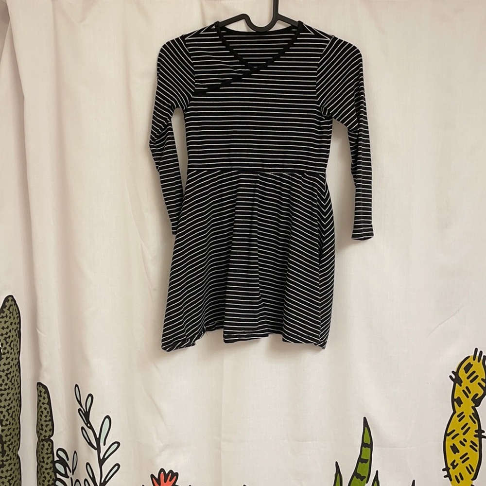 Black & White Striped Tea Collection Dress